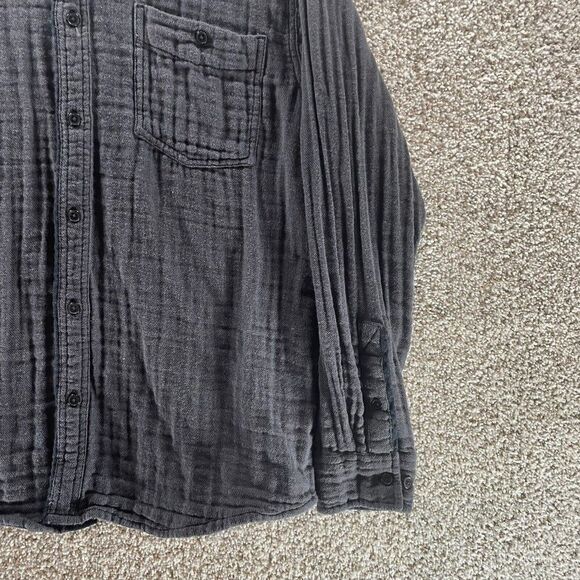 Carbon 2 Cobalt Shirt Adult Medium Grey Long Sleeve Button Up Casual Cotton Logo - Picture 4 of 10